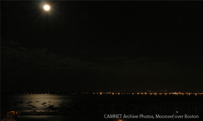 Moonset over Boston